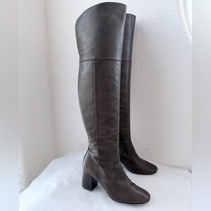 FRYE Women's Julia Over The Knee Heeled Boots Dark Brown Leather size 8